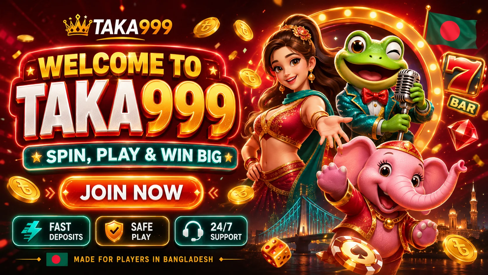 Cheerful young Bangladeshi man holding smartphone showing blurred casino app UI